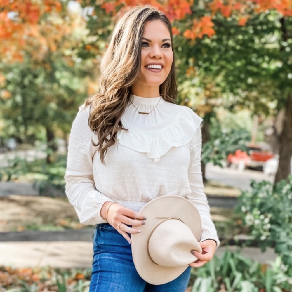 Cream Long Sleeve Blouse NEVER WORN